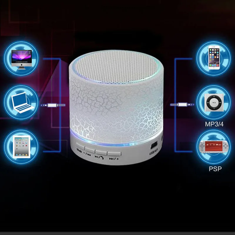 Портативные мини светодиодные bluetooth колонки беспроводные громкоговорители