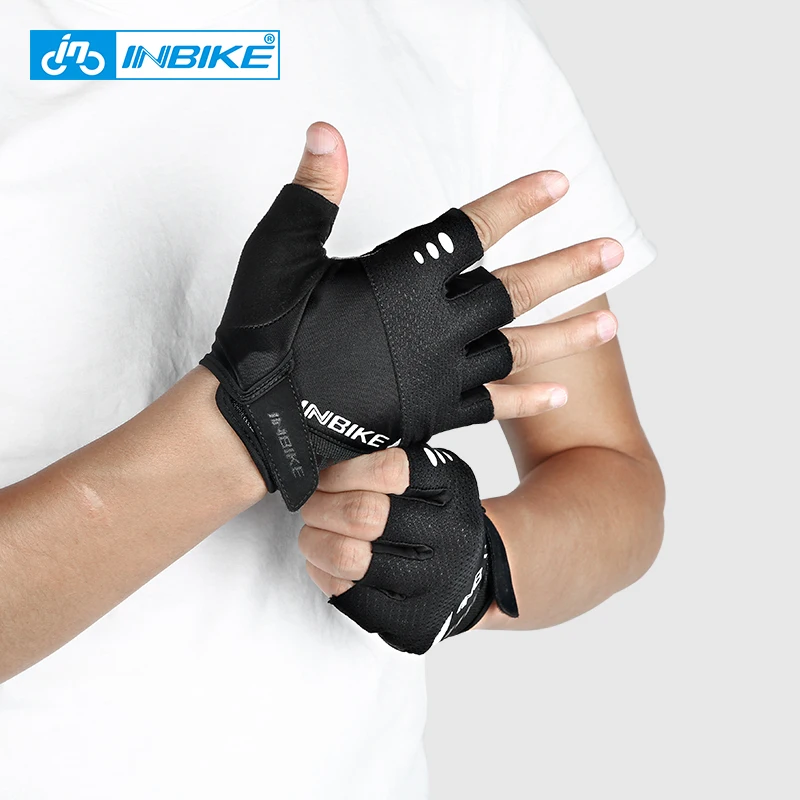 INBIKE Sheepskin Cycling Gloves MTB Bicycle Bike Gloves Half Finger