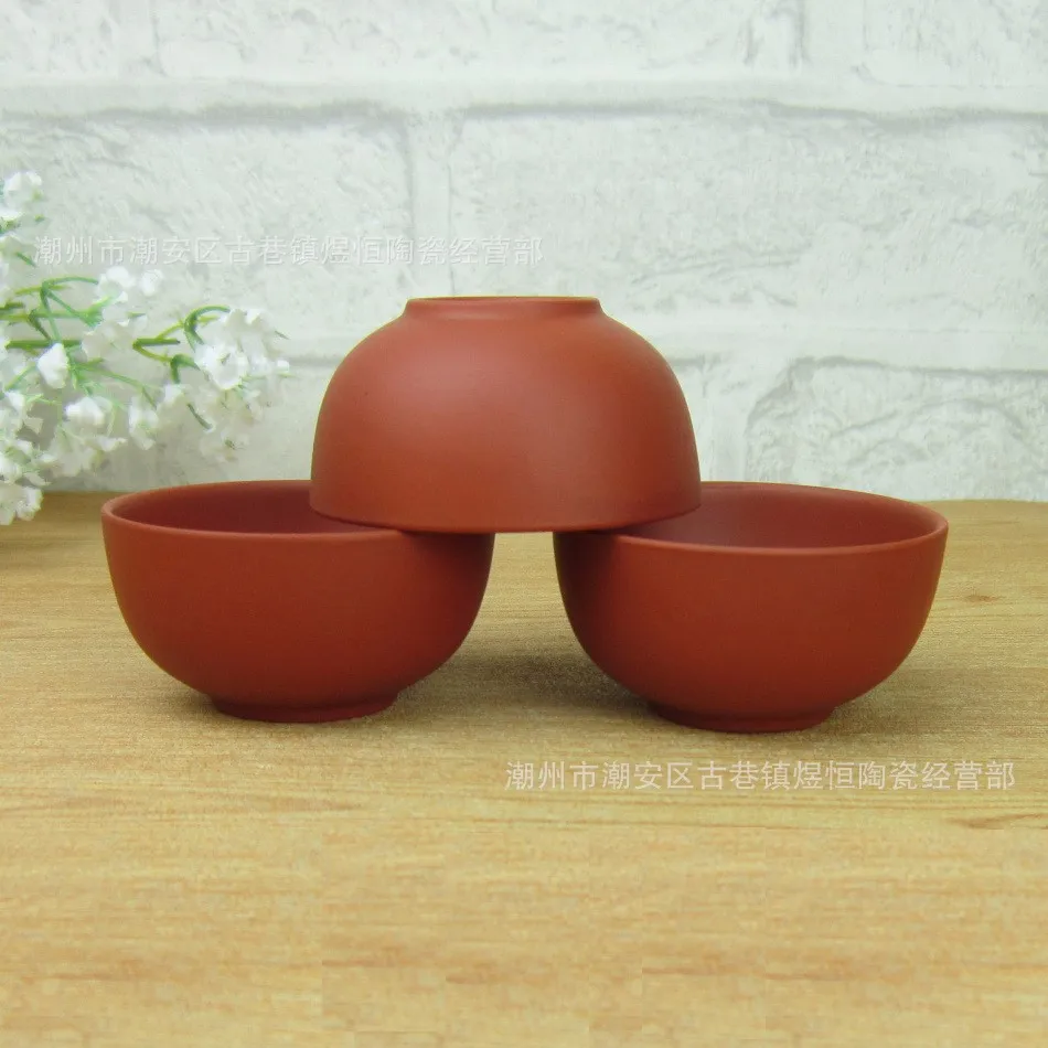 3 Pcs Purple Clay Ceramic Tea Cup Set 60ml Big Capacity Black Teacup Cups Teacups Kung Fu A+ Quality Porcelain Gift