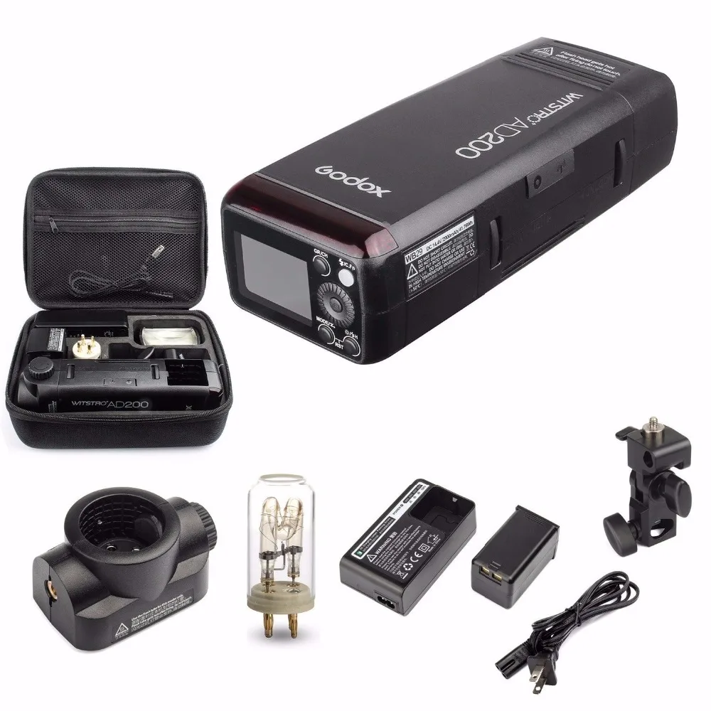 Вспышка Стробоскоп Godox AD200 200Ws 2 4G TTL 1/8000 HSS Беспроводная монолампа с литиевой