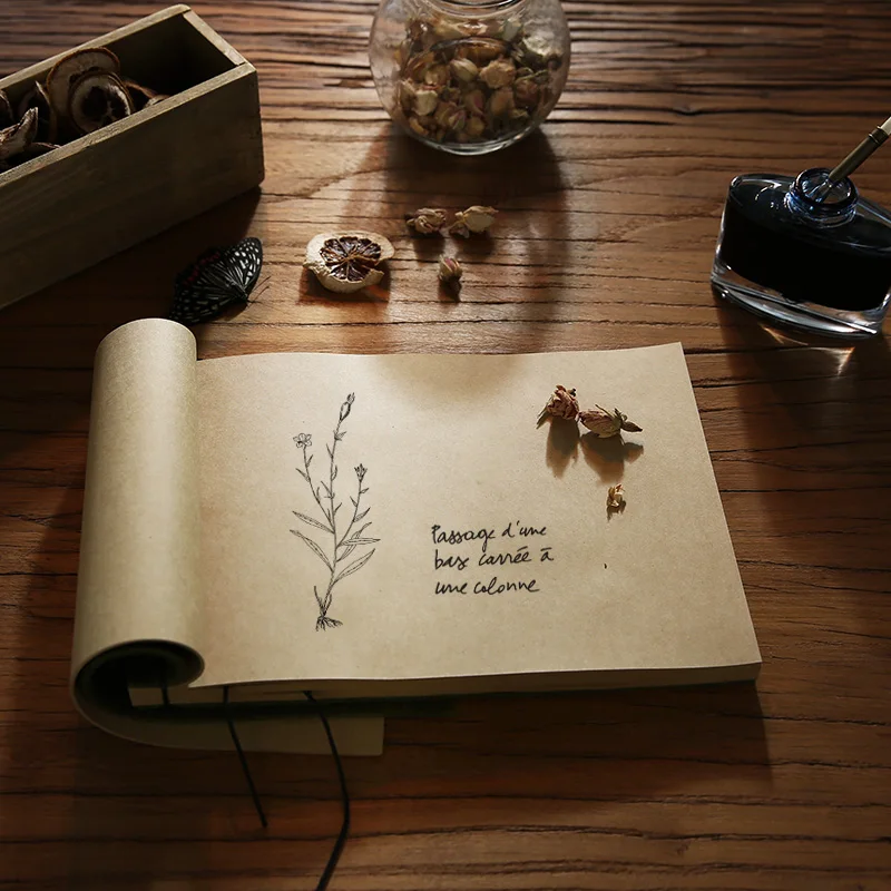  Army Green Vintage Notebook Represatation Book Reminisced Doodle Cowhide Paper Blank book Traveler 