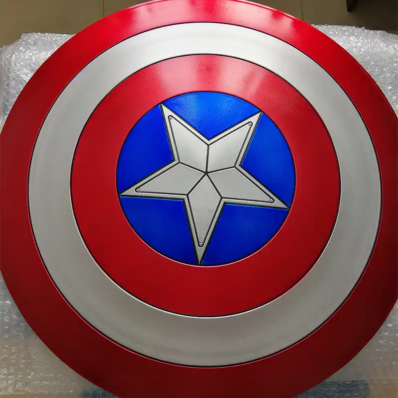 Action Figure 1:1 Captain America Metal Shield Model Avengers Home Decoration Cos Movie Props Halloween Props Gifts 60 Cm A