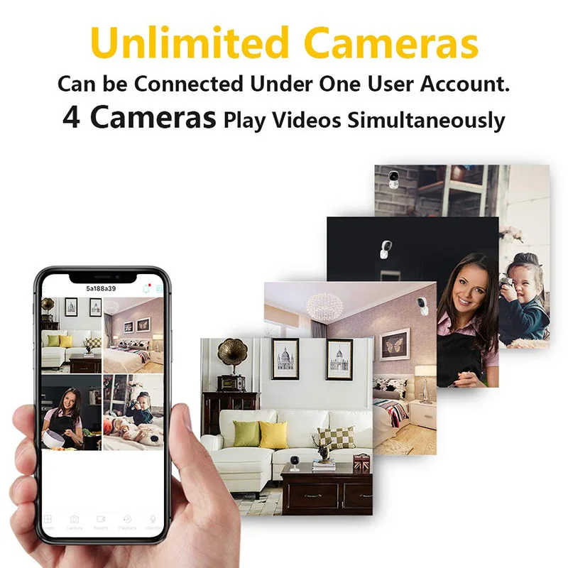 Wireless Security Camera 1080p, Baby Monitor Home WiFi Surveillance Camera Indoor IP Camera with Night Vision, 2-Way Audio
