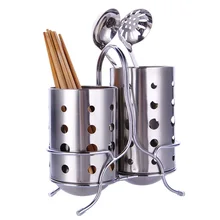 A1 творческий двойной бочки из нержавеющей стали корзинка для палочек для еды кухонные палочки для еды хранения сушилка кухонная утварь стеллаж для выставки товаров wx8301703