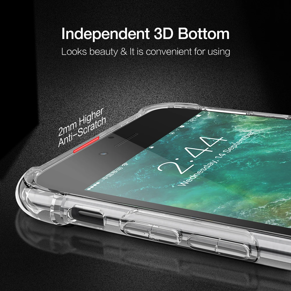  KISSCASE Fall Für iPhone Xs Max Xr 7 8 Plus Klar Anti-knock Weiche Silikon Transparent Fall Für iPh