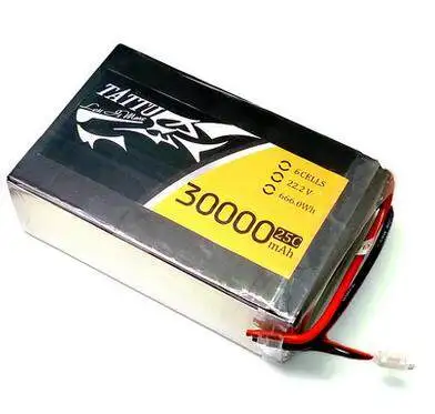 1 шт. батареи TATTU 6S 30000mAh 22,2 V 25C 6S1P LiPo с разъемом AS150+ XT150 для беспилотных дронов