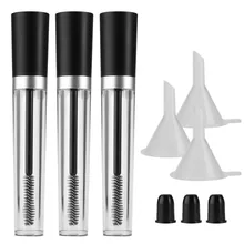 3pcs 7.5ml Empty Mascara Tube with 3pcs Eyelash Wand Eyelash Cream Container Bottle & Rubber Inserts & Funnels for Castor Oil
