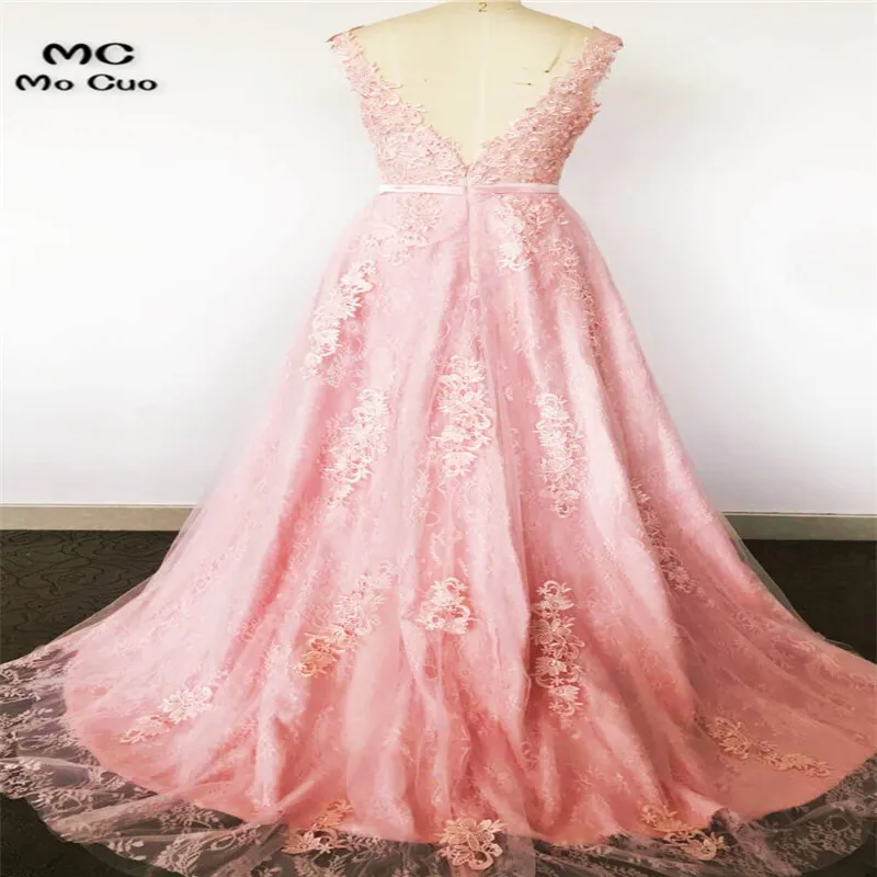 Princess Scoop Sweep Brush Train Tulle Sleeveless Applique Dresses3