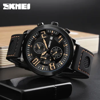 

SKMEI Chronograph Casual Watch Men Luxury Brand Quartz Sport Watch Genuine Silicone Men's Watches Quartz-watch Relogio Masculino