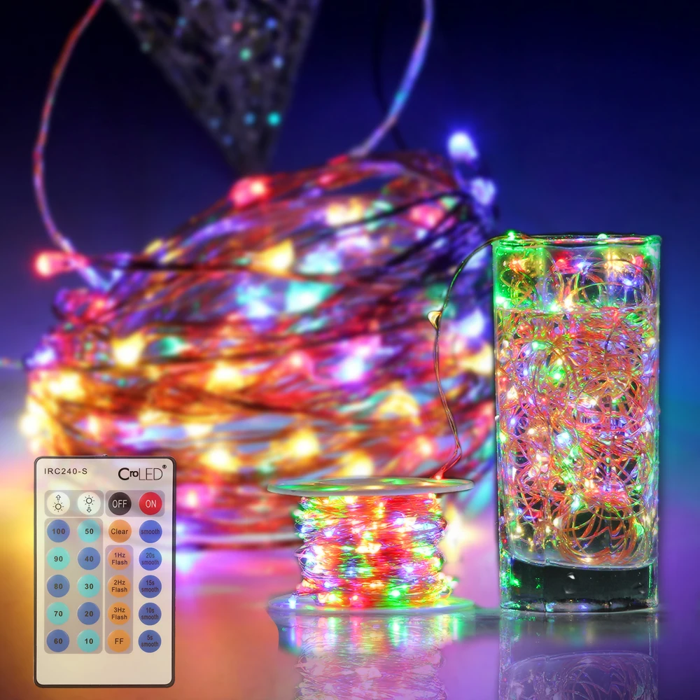 

CROLED Christmas Decoration Lighting 30m 300 LEDs Colorful String Light Copper Wire Lights String with Remote Control Dimmable