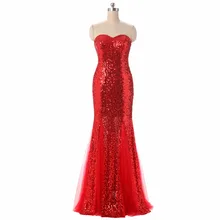 100% echt Bild Vorrätig Sweetheart Ausschnitt Red Lange Abend kleid Pailletten Formales Abschlussball-abendkleid Plus Größe Müssen Extra gebühren
