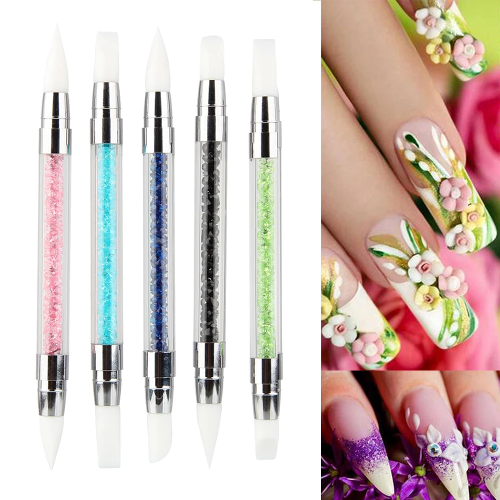 5Pcs/Set 2 way Nail Rhinestone Dotting Pen Marbleizing Tools Nail