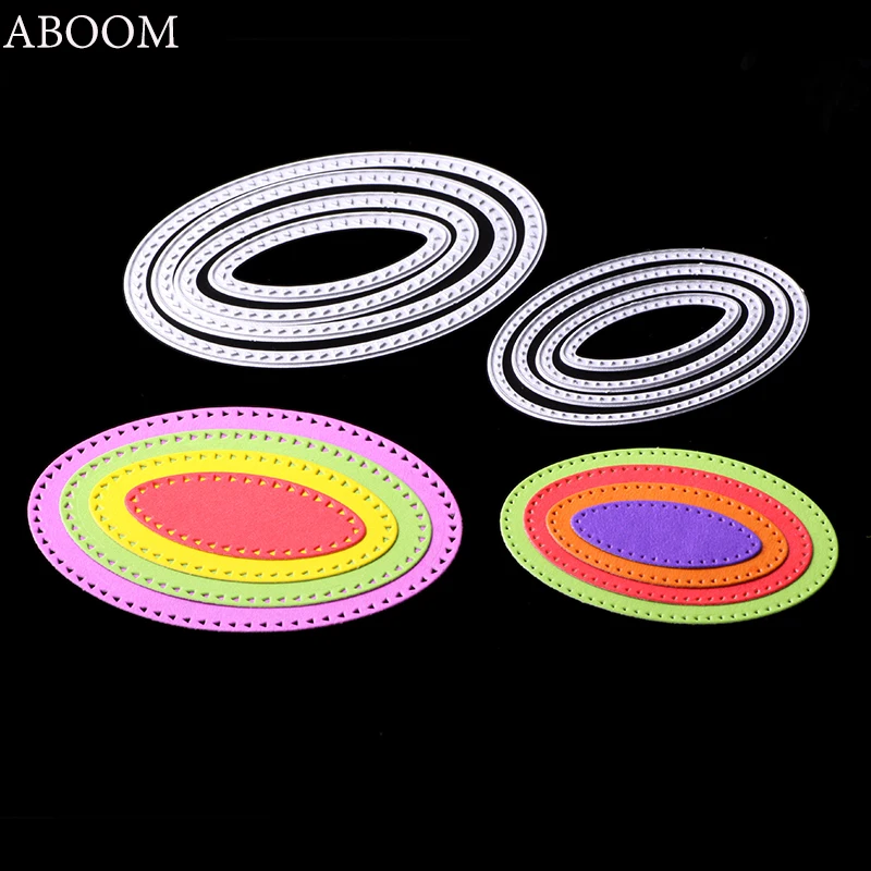 Металлический трафарет ABOOM 4 шт./лот Ellipse сделай сам скрапбукинг альбом