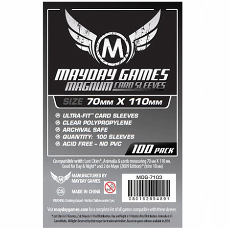 

2 packs/lot MAYDAY Card Sleeve 7103 for 70*110mm cards protector clear pack case Board Games Sleeves