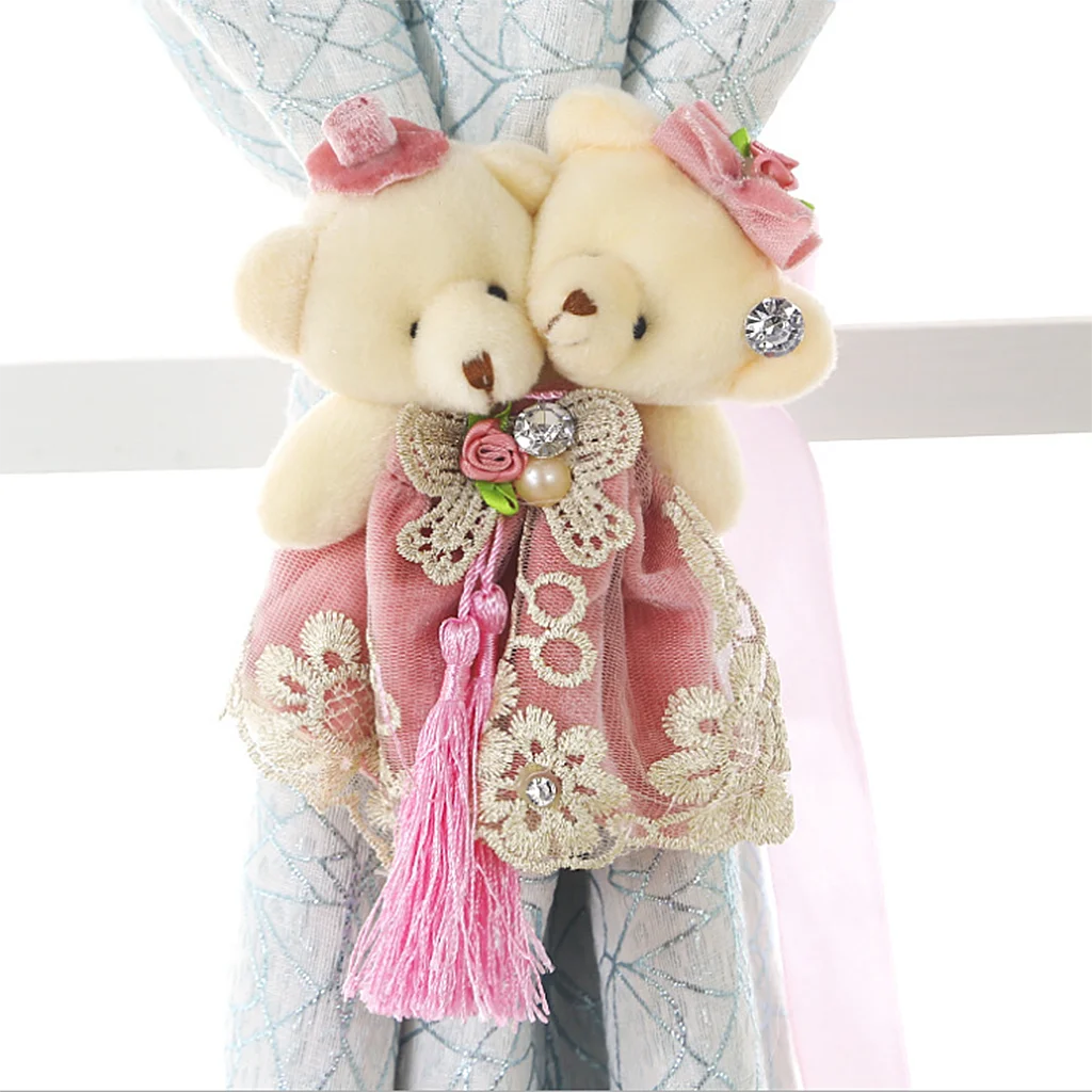 Delicate Little Bear Curtain Tieback For Wedding Room Decoration 5 Colors Hook Fastener Buckle Clamp For Bedroom Curtain 