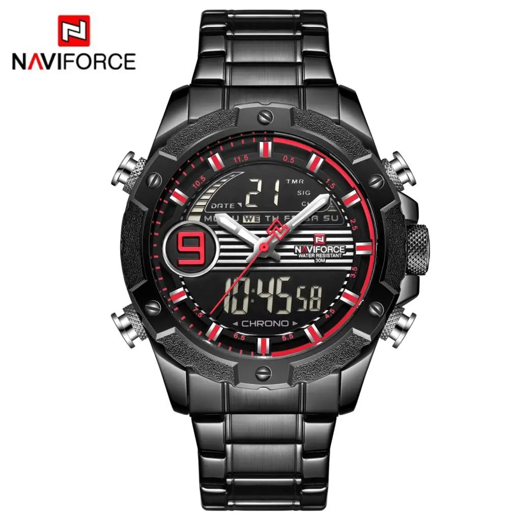 Часы наручные NAVIFORCE мужские с хронографом спортивные кварцевые аналоговые