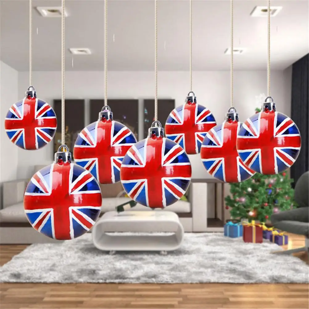 

6pcs/lot United Kingdom Flag Christmas Ball Tree Hanging Decor Festival Ornament Dropshipping