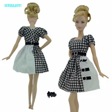 Classical Dress With font b Tartan b font Design Toy Outfit Shoes British Style Costume Clothes