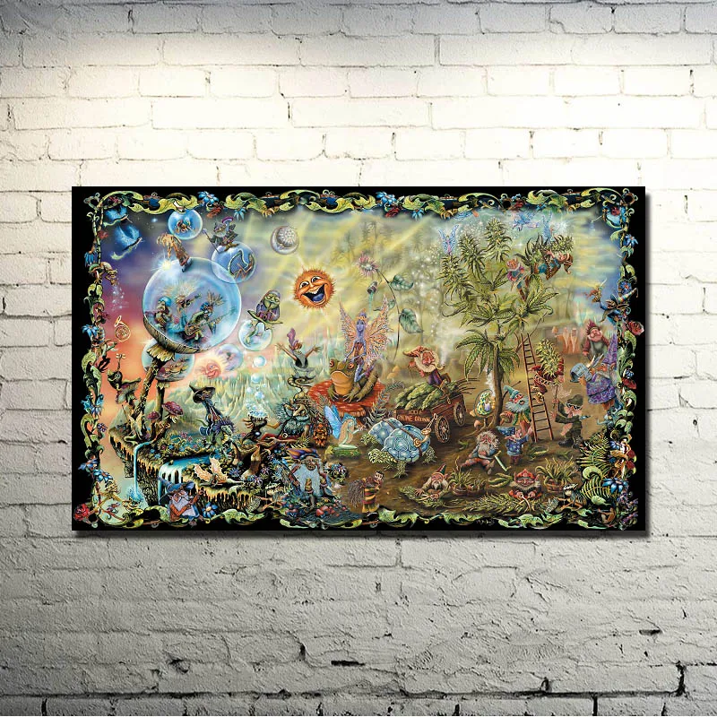 

Psychedelic Trippy Abstract Art Silk Fabric Poster Print 13x21 24x40inch Picture For Living Room Decor 040
