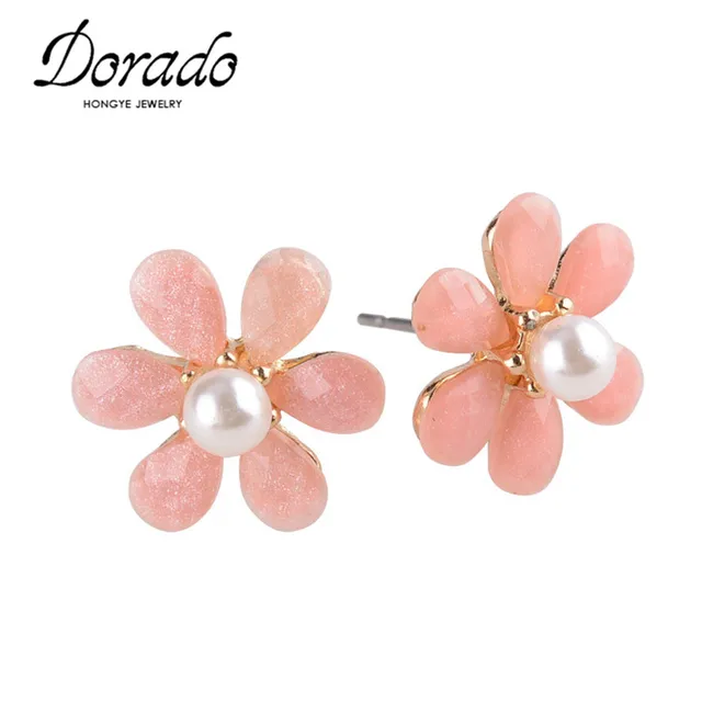 Dorado Beautiful Clover Flower Crystal Stud Earrings For Women Dorado Beautiful Clover Flower Crystal Stud Earrings For Women Jewelry White Pearl Online