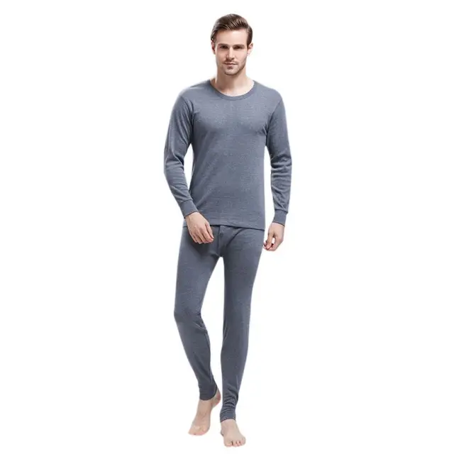 Men Cotton Thermal Underwear Sets Autumn Classic Basic Long Johns ...