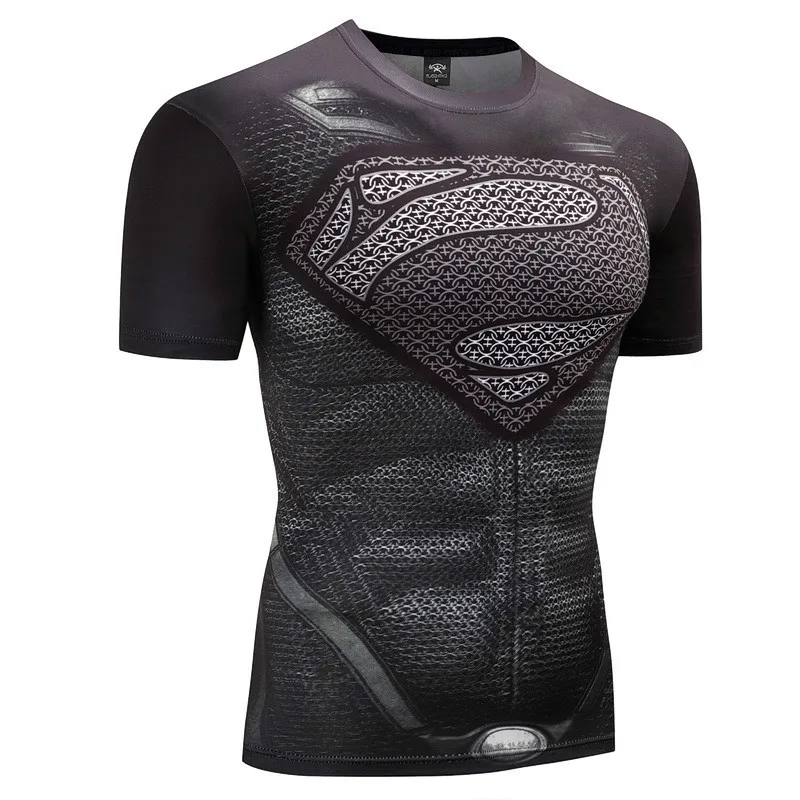 الفهود السود الاجسام ضغط قميص الرجال أنيمي rashgarda mma rashguard 3d سوبرمان المعاقب تي شيرت crossfit
