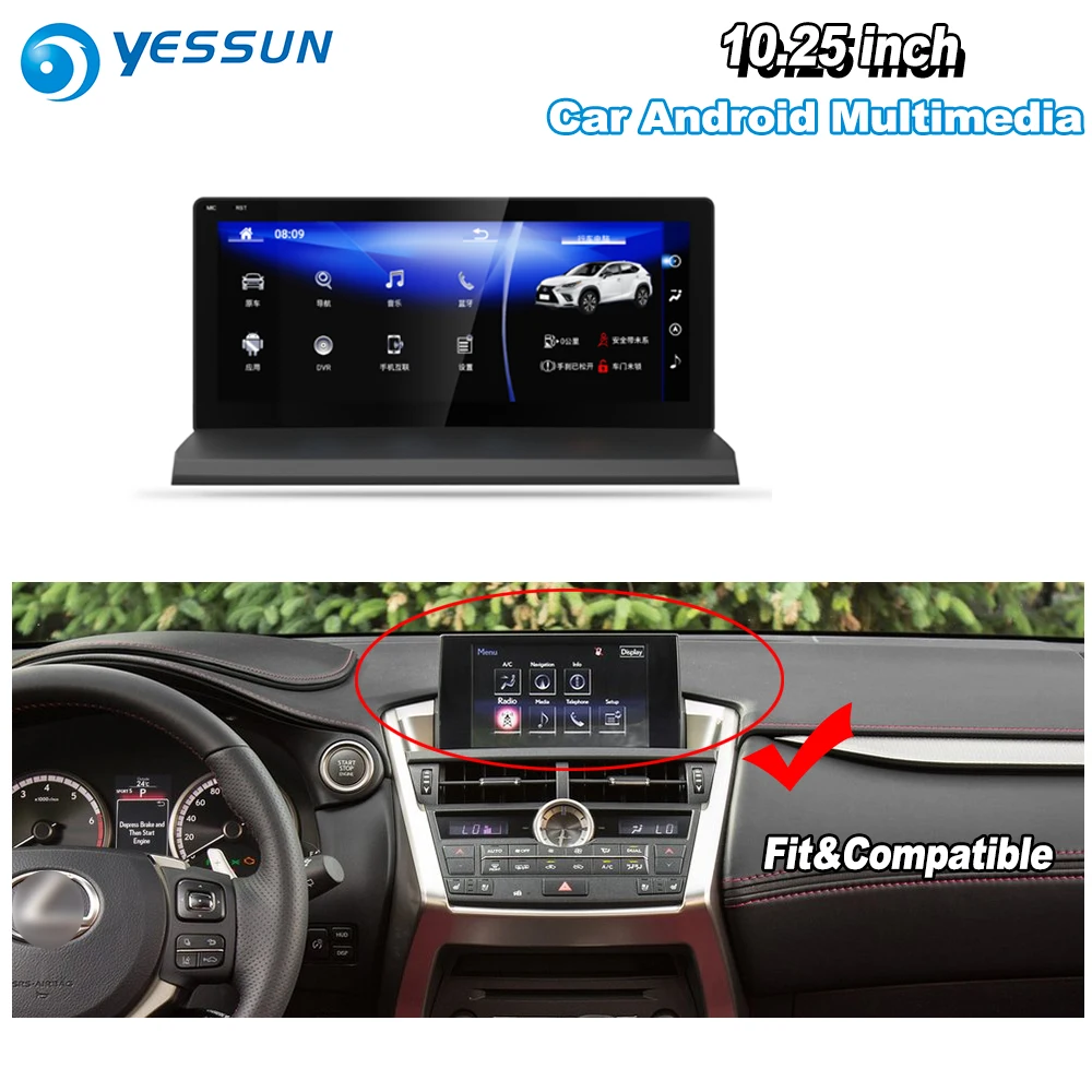 Clearance YESSUN 10.25" For Lexus NX 200t NX 300 2014~2016 Car Android Carplay GPS Navi maps Navigation Player Radio Stereo WiFi no DVD 1
