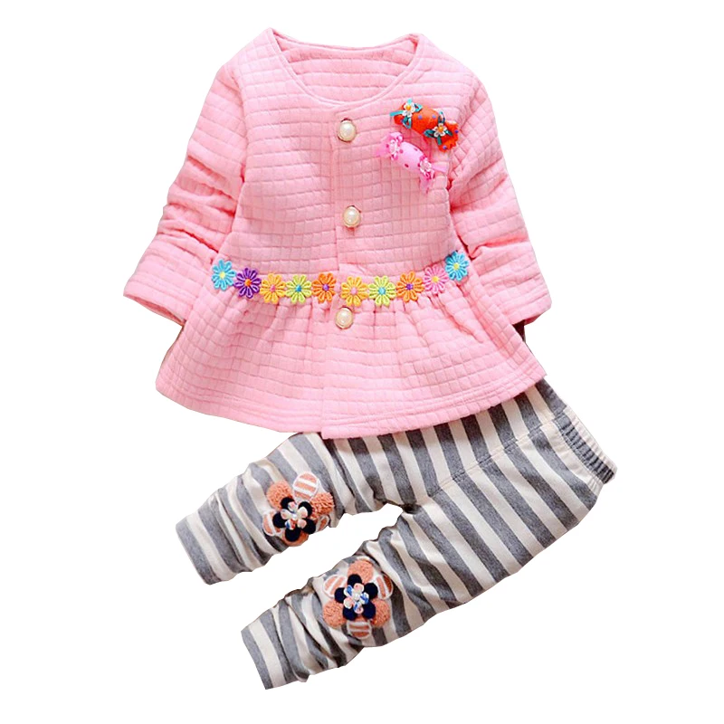 BibiCola baby girls Candy decoration clothing set Girls flower clothes