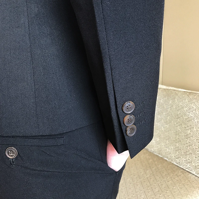 Куртка+ брюки+ жилет) новые мужские костюмы деловой костюм для стройных мужчин костюм свадебный классический мужской деловые костюмы черный смокинг для мужчин
