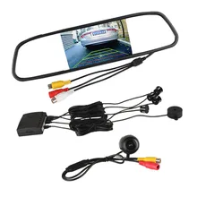 3 In 1 4.3 Inch TFT LCD Car Mirror Monitor + 4 Car Parking Sensors + Car Rear View Universal Parking Reverse Backup Camera