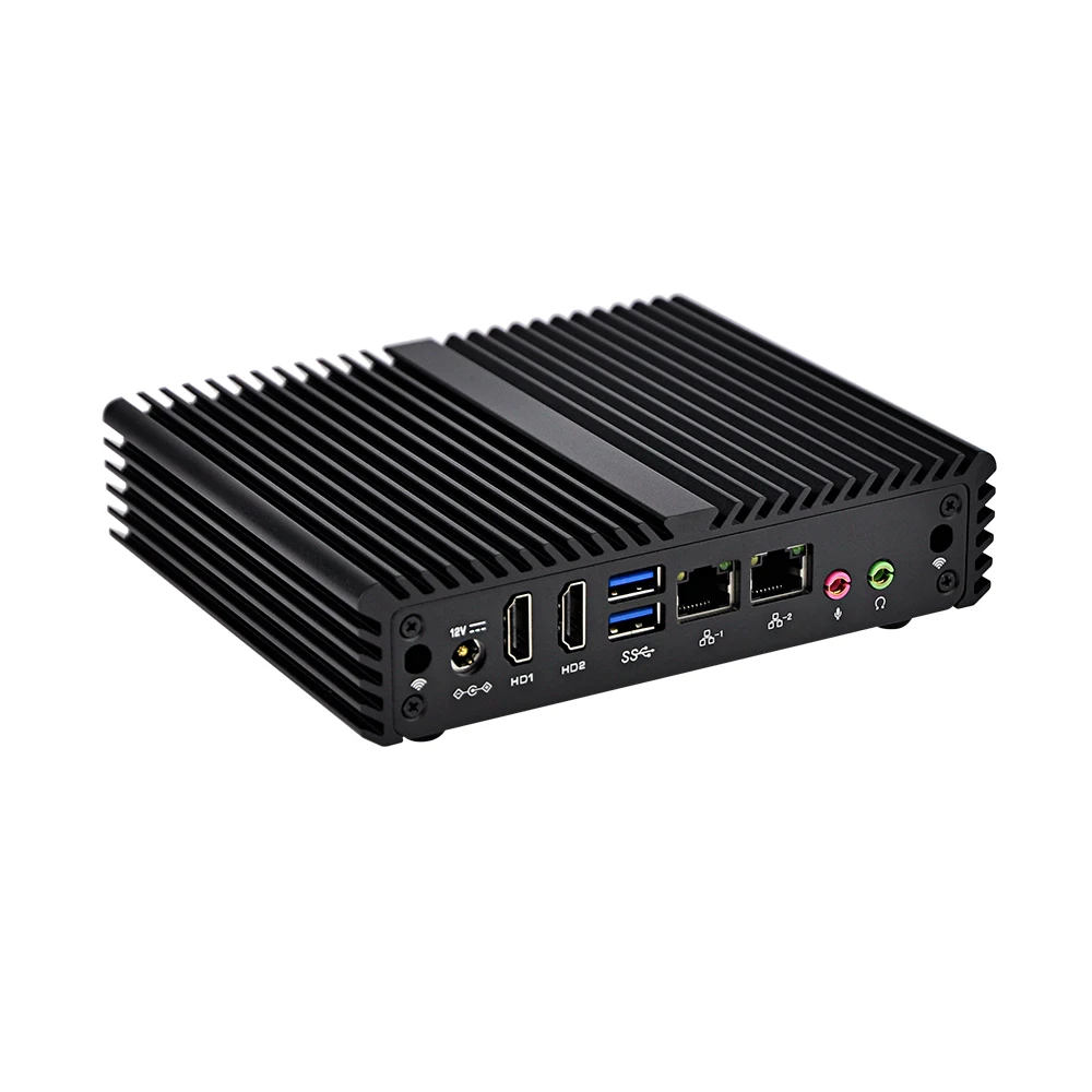 Безвентиляторный процессор Intel Celeron N3160 windows 10 мини ПК 2 * гигабитная Lan Поддержка HDD