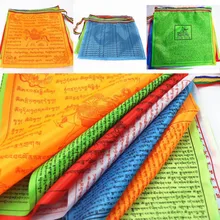 Религиозные флаги Тибетские буддийские принадлежности цветной принт молитвенный флаг искусственный шелк Тибет легкие Ta баннер Священные Писания растяжка