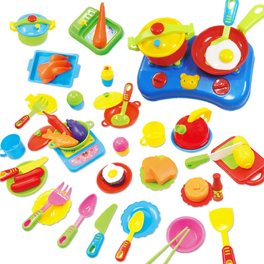 High Quality 60pcs Educational Pretend Kitchen Toy Kitchen Ware Set