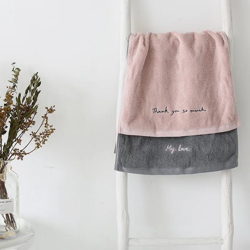 

100% Cotton Towel for Couple Letters Embroidery High Quality Face Towel Sport Bath Hand Towel Bathroom For Home Hotel Wedding