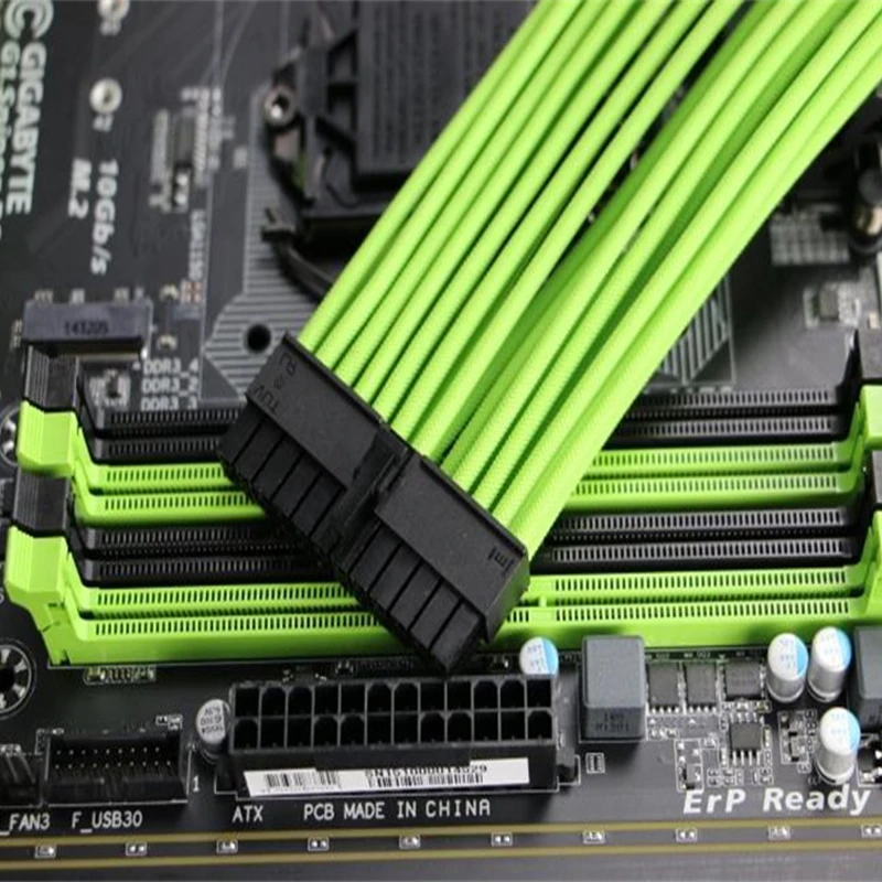 30 см MATX ATX 24 Pin штекер 24Pin женский источник питания Удлинитель для компьютера PSU TW
