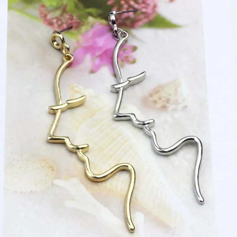 Timlee E193 New Personality Exaggeration Face Earring Alloy Long Drop Earrings,Fashion Accessories wholesale