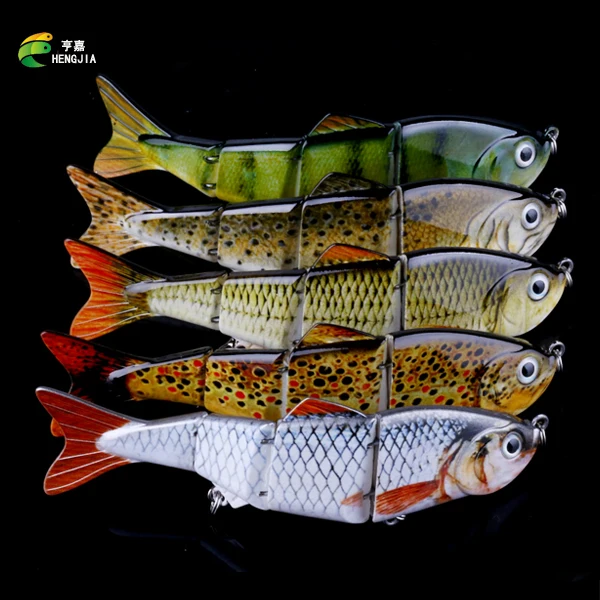 

HENGJIA Fishing Lures 120mm 16.8g Segments Multi-Jointed Hard Lure Life-like Swimbait Crank Bait 2 Treble Hooks 3D lifelike eyes