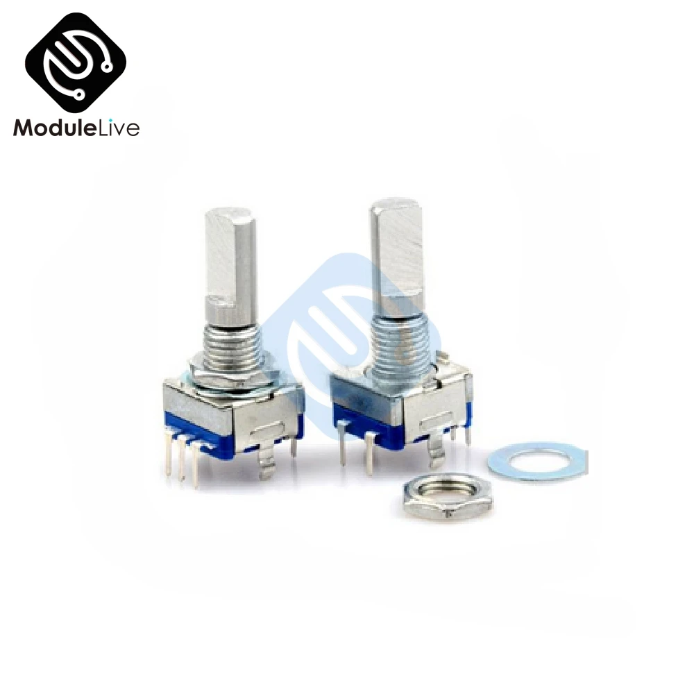

2pcs EC11 20mm 15MM 20 mm 15 mm Half shaft axis Rotary Encoder Diy Audio Digital Potentiometer with Switch Handle Switch