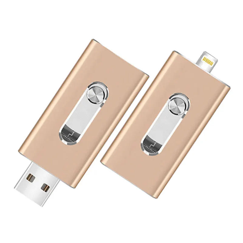 Молния OTG Flash Drive 8 GB 16 GB 32 ГБ, 64 ГБ и 128 ГБ для iOS 12+ и USB для компьютера PC для планшетных OTG флешки для iPhone U диска