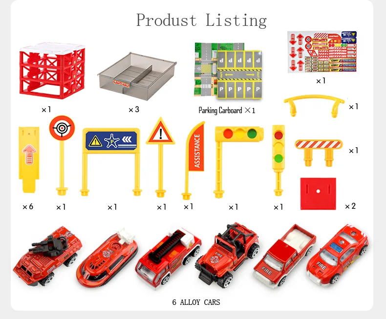 Huanger детские автомобильные игрушки мини-стоянка 6 шт. коробка для хранения автомобилей DIY дорожные знаки автомобиль слот модель игрушки навес для автомобиля игрушечный гараж для детей