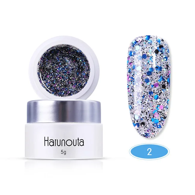 Harunouta 5 г Гель-лак для ногтей Блестки для ногтей гель супер Сияющий бриллиант замочить от УФ светодиодный стойкий УФ-гель для дизайна ногтей лак - Цвет: diamond2