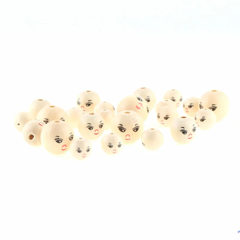 Бусины деревянные с улыбающимся лицом 14/18/22 мм 20 шт.|beads spacers beads|spacer beadswooden beads |