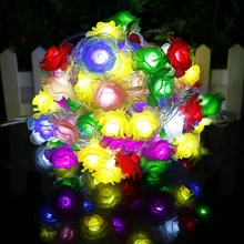 100 светодиодный s Цвет Роза светодиодный строка 10 метров цветок освещения 220 V Водонепроницаемый ночник вечерние свадебные Рождество Фея дом Декор VR