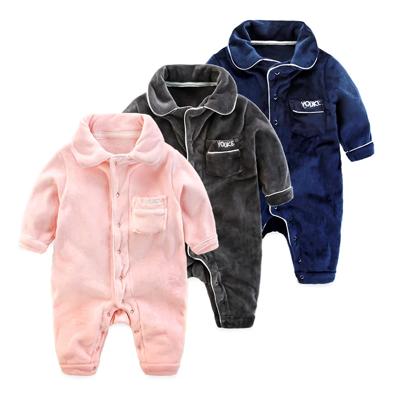 

Baby romper baby winter pajamas coral velvet jumpsuits