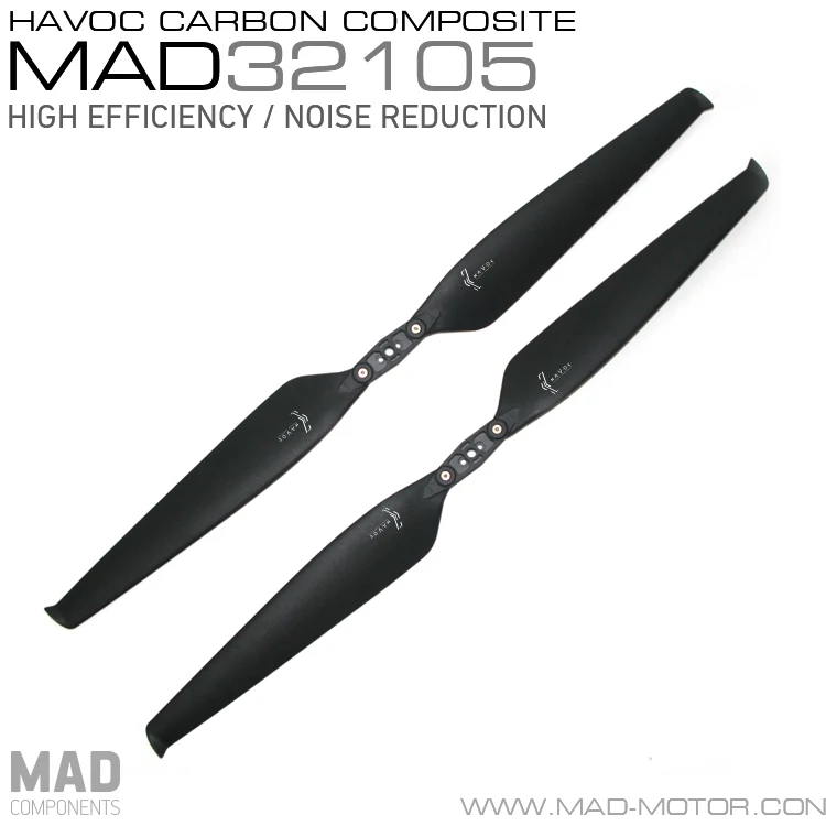 MAD HAVOC 32X10 5 CARBON PLASTIC Polymer Folding propeller for rc multi rotors VTOL Multicoptor font