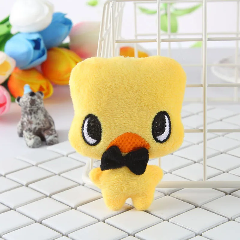 

Pram Toddler Crib Baby Stroller Pendant Appease Doll Keychain Key Cover Pendant Cute Cartoon Plush Mini Duck Soft Toy For Kids