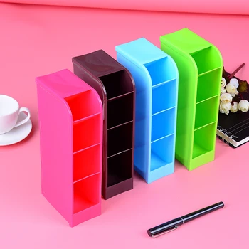 

Storage Supplies 4 Compartment Desktop Storage Box Organizer Plastic Cosmetic Makeup Desk Holder 5.1*9.1*20.5cm