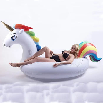 Colchón hinchable para Piscina con forma de unicornio, 200CM, Boia, Piscina, anillo de natación, flotador de Fiesta en la Piscina, unicornio inflable