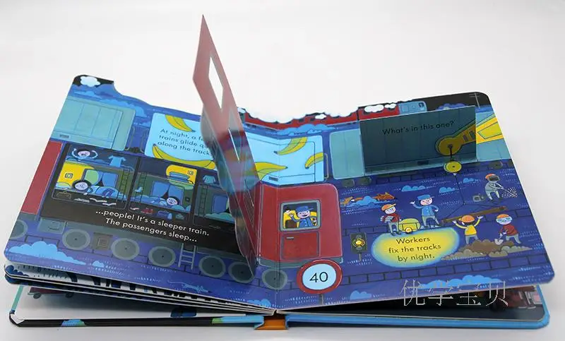 Usborne Peep Inside night time English Educational flap Picture Books ...