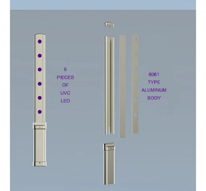 1,8 Вт Портативный UVC светодиодный ручной стерилизатор для дезинфекции дома и путешествий